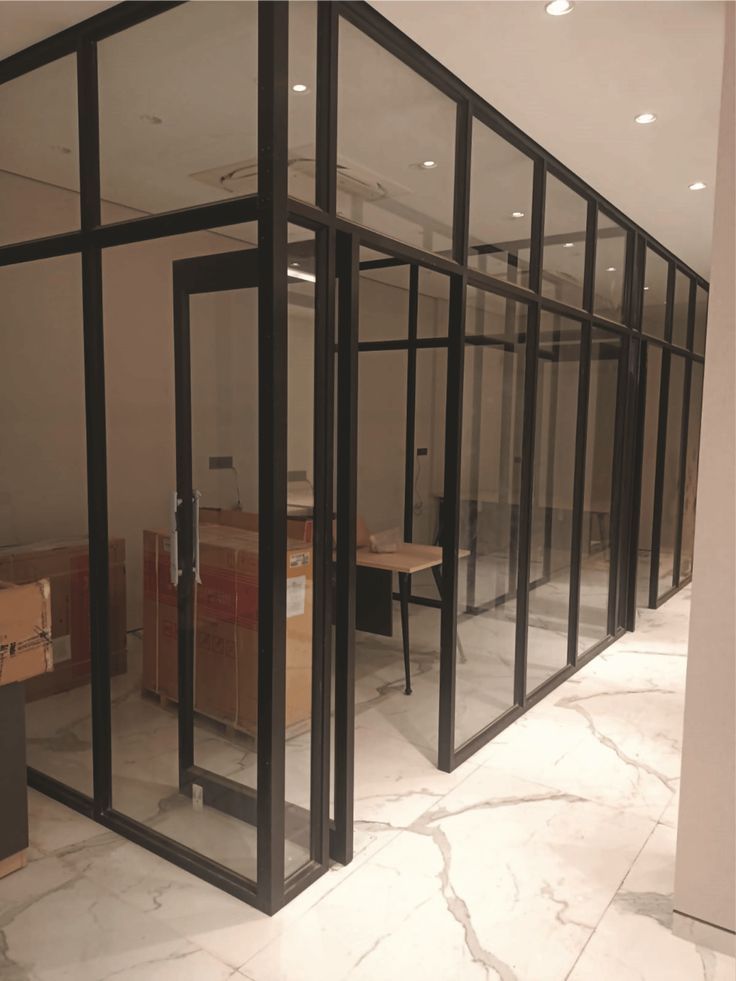 Glass and aluminium partition